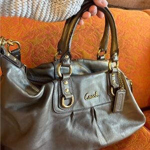 Coach Shimmering Pewter Satchel
